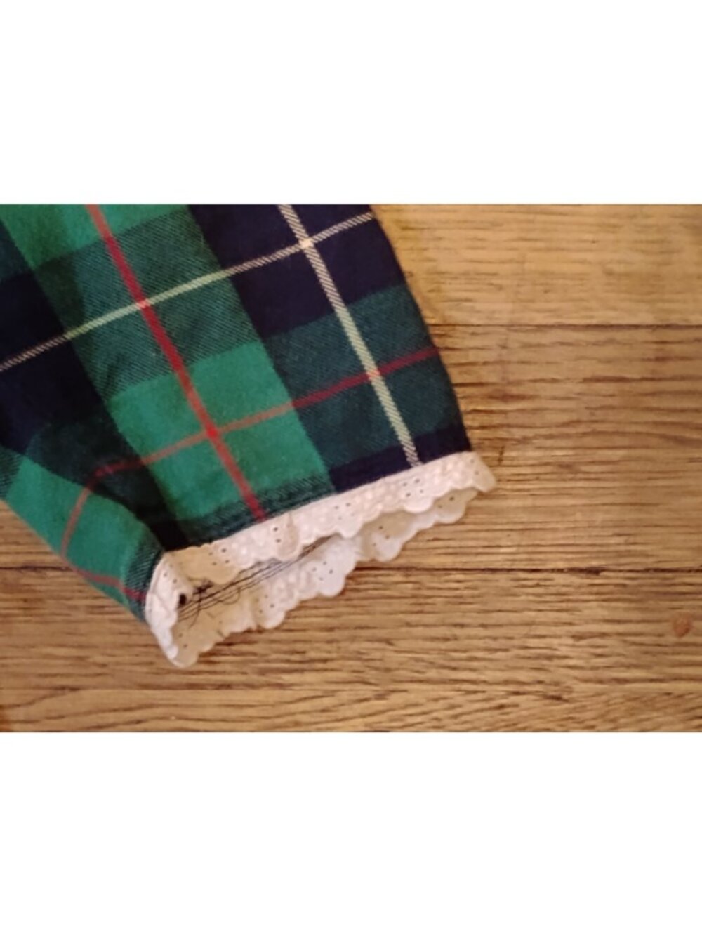 Vtg Talbots Flannel Nightgown Plaid Ruffle Hem Lace Grandmacore Winter Prairie M - Picture 4 of 9